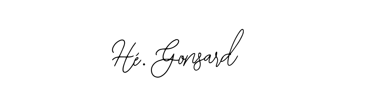 Bearetta-2O07w is a professional signature style that is perfect for those who want to add a touch of class to their signature. It is also a great choice for those who want to make their signature more unique. Get Hé. Gonsard name to fancy signature for free. Hé. Gonsard signature style 12 images and pictures png