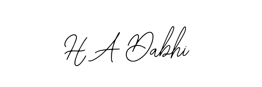 Also we have H A Dabhi name is the best signature style. Create professional handwritten signature collection using Bearetta-2O07w autograph style. H A Dabhi signature style 12 images and pictures png