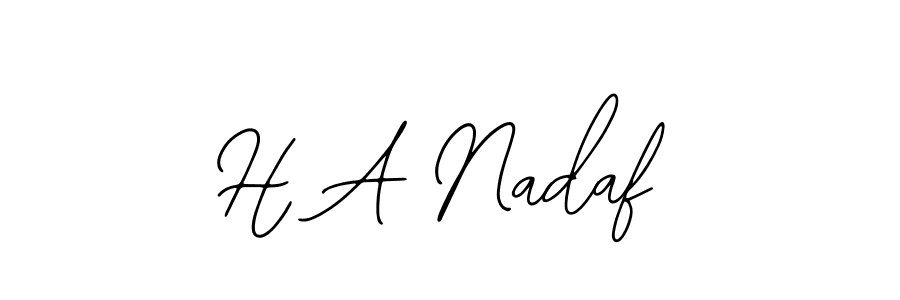 Use a signature maker to create a handwritten signature online. With this signature software, you can design (Bearetta-2O07w) your own signature for name H A Nadaf. H A Nadaf signature style 12 images and pictures png
