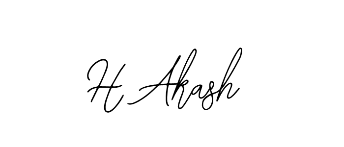 How to make H Akash name signature. Use Bearetta-2O07w style for creating short signs online. This is the latest handwritten sign. H Akash signature style 12 images and pictures png