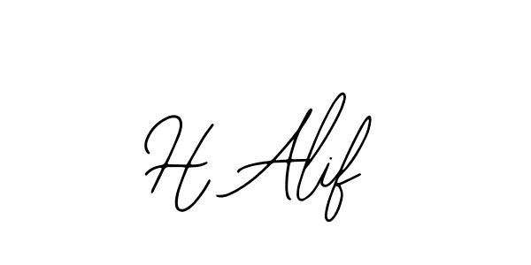 Use a signature maker to create a handwritten signature online. With this signature software, you can design (Bearetta-2O07w) your own signature for name H Alif. H Alif signature style 12 images and pictures png