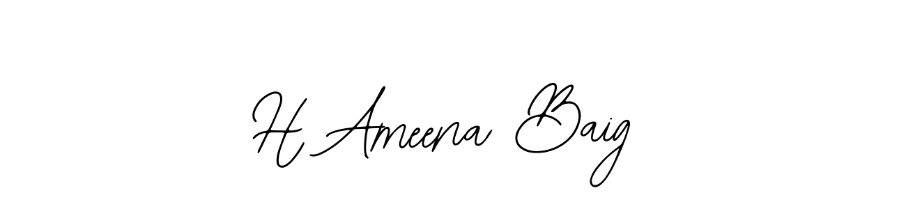 Also we have H Ameena Baig name is the best signature style. Create professional handwritten signature collection using Bearetta-2O07w autograph style. H Ameena Baig signature style 12 images and pictures png