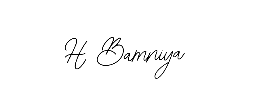 The best way (Bearetta-2O07w) to make a short signature is to pick only two or three words in your name. The name H Bamniya include a total of six letters. For converting this name. H Bamniya signature style 12 images and pictures png