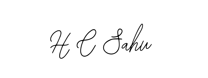 How to make H C Sahu name signature. Use Bearetta-2O07w style for creating short signs online. This is the latest handwritten sign. H C Sahu signature style 12 images and pictures png