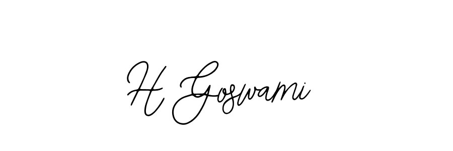 Also we have H Goswami name is the best signature style. Create professional handwritten signature collection using Bearetta-2O07w autograph style. H Goswami signature style 12 images and pictures png