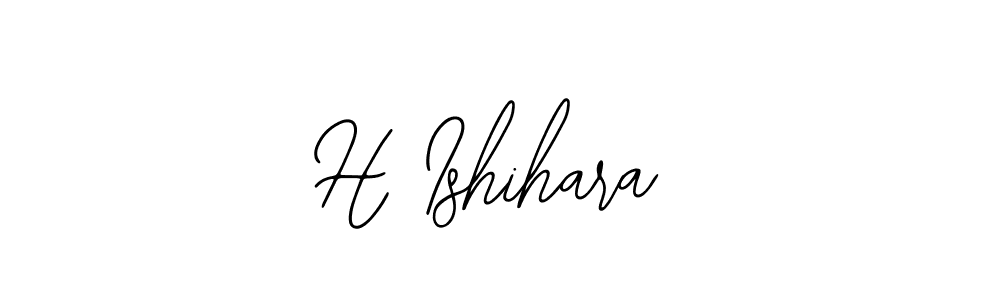 Make a beautiful signature design for name H Ishihara. With this signature (Bearetta-2O07w) style, you can create a handwritten signature for free. H Ishihara signature style 12 images and pictures png