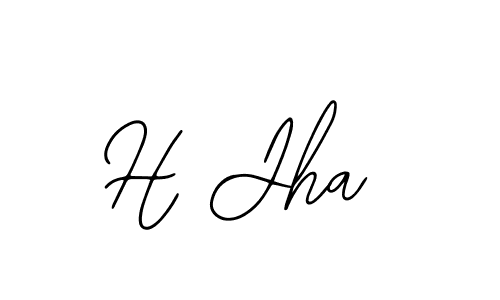 Design your own signature with our free online signature maker. With this signature software, you can create a handwritten (Bearetta-2O07w) signature for name H Jha. H Jha signature style 12 images and pictures png