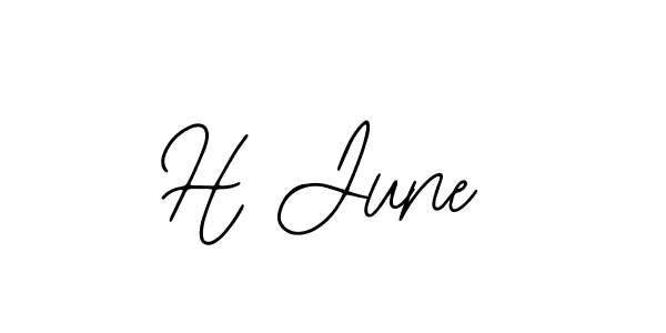 Use a signature maker to create a handwritten signature online. With this signature software, you can design (Bearetta-2O07w) your own signature for name H June. H June signature style 12 images and pictures png