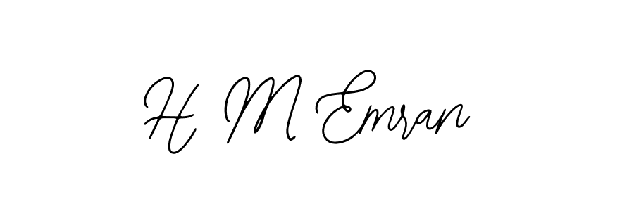 How to make H M Emran name signature. Use Bearetta-2O07w style for creating short signs online. This is the latest handwritten sign. H M Emran signature style 12 images and pictures png