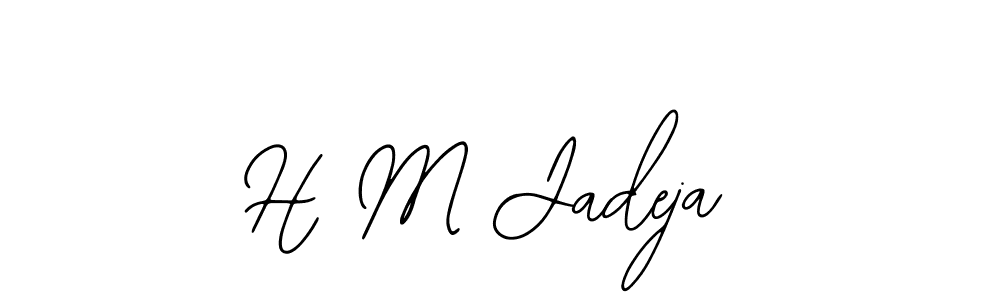 if you are searching for the best signature style for your name H M Jadeja. so please give up your signature search. here we have designed multiple signature styles  using Bearetta-2O07w. H M Jadeja signature style 12 images and pictures png