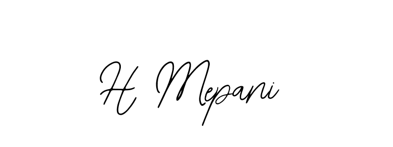 Use a signature maker to create a handwritten signature online. With this signature software, you can design (Bearetta-2O07w) your own signature for name H Mepani. H Mepani signature style 12 images and pictures png