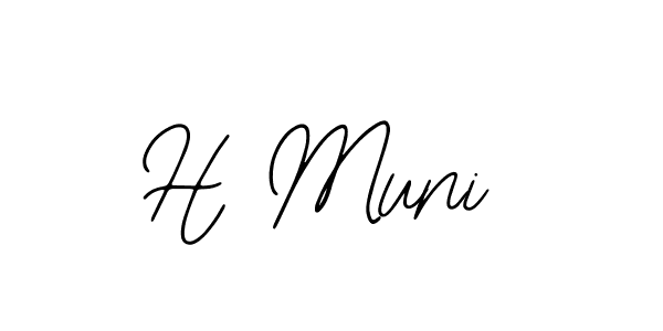 Make a beautiful signature design for name H Muni. With this signature (Bearetta-2O07w) style, you can create a handwritten signature for free. H Muni signature style 12 images and pictures png