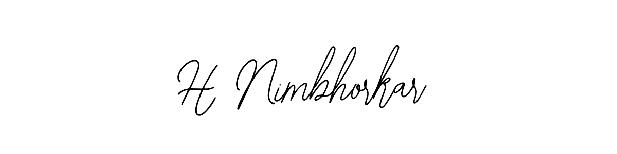 How to make H Nimbhorkar name signature. Use Bearetta-2O07w style for creating short signs online. This is the latest handwritten sign. H Nimbhorkar signature style 12 images and pictures png