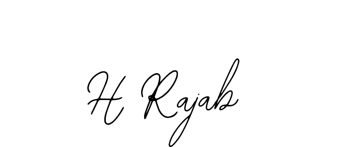 How to make H Rajab name signature. Use Bearetta-2O07w style for creating short signs online. This is the latest handwritten sign. H Rajab signature style 12 images and pictures png