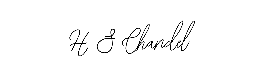 How to make H S Chandel name signature. Use Bearetta-2O07w style for creating short signs online. This is the latest handwritten sign. H S Chandel signature style 12 images and pictures png