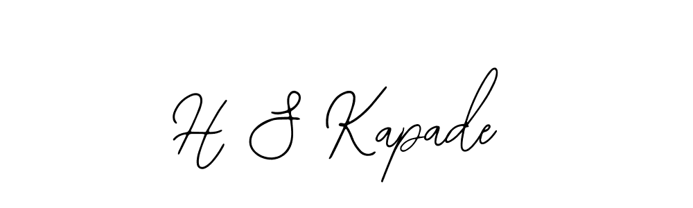 How to make H S Kapade name signature. Use Bearetta-2O07w style for creating short signs online. This is the latest handwritten sign. H S Kapade signature style 12 images and pictures png