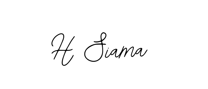 You should practise on your own different ways (Bearetta-2O07w) to write your name (H Siama) in signature. don't let someone else do it for you. H Siama signature style 12 images and pictures png