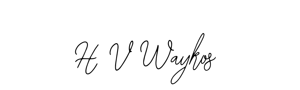 Similarly Bearetta-2O07w is the best handwritten signature design. Signature creator online .You can use it as an online autograph creator for name H V Waykos. H V Waykos signature style 12 images and pictures png