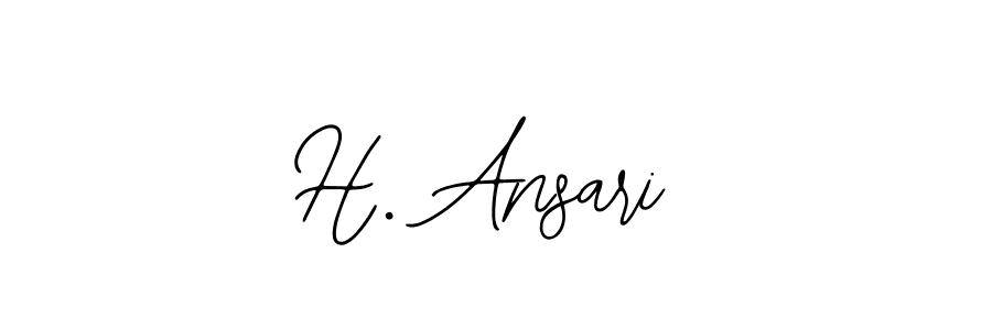 How to make H. Ansari name signature. Use Bearetta-2O07w style for creating short signs online. This is the latest handwritten sign. H. Ansari signature style 12 images and pictures png