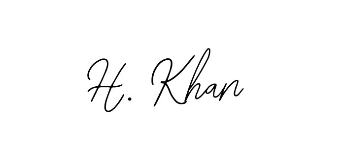 You should practise on your own different ways (Bearetta-2O07w) to write your name (H. Khan) in signature. don't let someone else do it for you. H. Khan signature style 12 images and pictures png