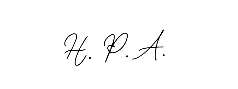 Design your own signature with our free online signature maker. With this signature software, you can create a handwritten (Bearetta-2O07w) signature for name H. P. A.. H. P. A. signature style 12 images and pictures png