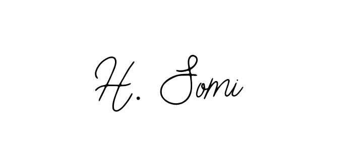 How to make H. Somi name signature. Use Bearetta-2O07w style for creating short signs online. This is the latest handwritten sign. H. Somi signature style 12 images and pictures png