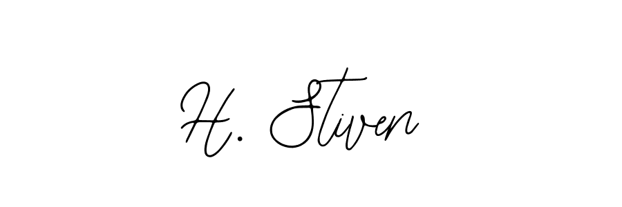 How to make H. Stiven name signature. Use Bearetta-2O07w style for creating short signs online. This is the latest handwritten sign. H. Stiven signature style 12 images and pictures png