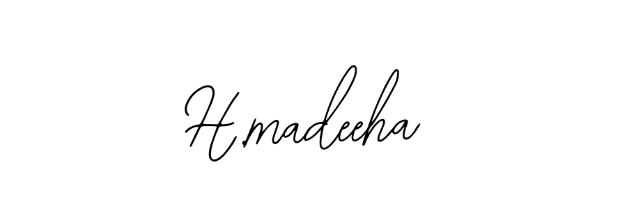 if you are searching for the best signature style for your name H.madeeha. so please give up your signature search. here we have designed multiple signature styles  using Bearetta-2O07w. H.madeeha signature style 12 images and pictures png