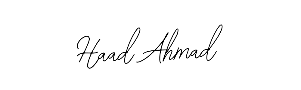 The best way (Bearetta-2O07w) to make a short signature is to pick only two or three words in your name. The name Haad Ahmad include a total of six letters. For converting this name. Haad Ahmad signature style 12 images and pictures png