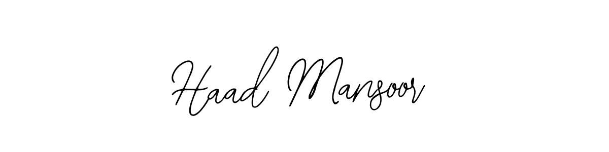 Bearetta-2O07w is a professional signature style that is perfect for those who want to add a touch of class to their signature. It is also a great choice for those who want to make their signature more unique. Get Haad Mansoor name to fancy signature for free. Haad Mansoor signature style 12 images and pictures png