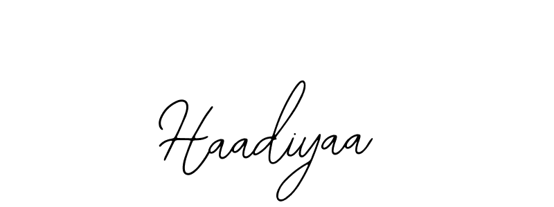 How to make Haadiyaa name signature. Use Bearetta-2O07w style for creating short signs online. This is the latest handwritten sign. Haadiyaa signature style 12 images and pictures png