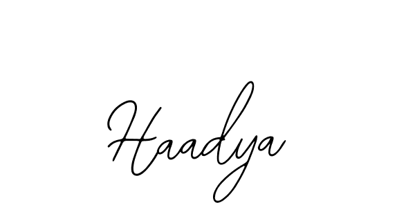 Design your own signature with our free online signature maker. With this signature software, you can create a handwritten (Bearetta-2O07w) signature for name Haadya. Haadya signature style 12 images and pictures png