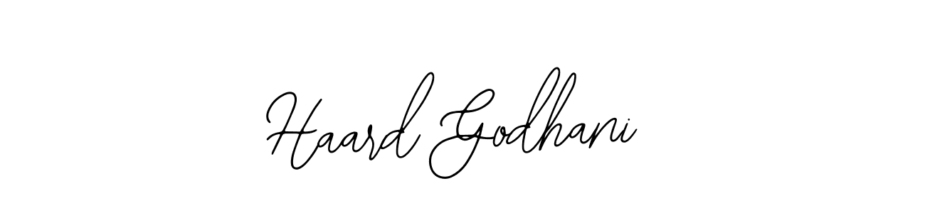 How to make Haard Godhani name signature. Use Bearetta-2O07w style for creating short signs online. This is the latest handwritten sign. Haard Godhani signature style 12 images and pictures png