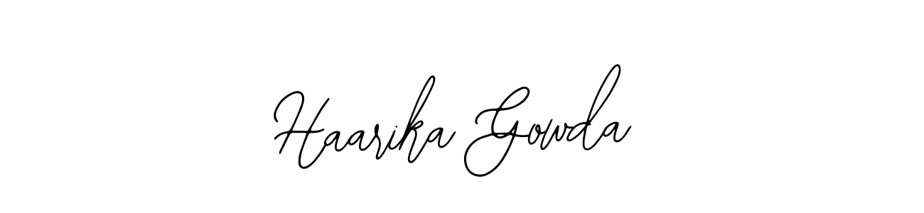 You should practise on your own different ways (Bearetta-2O07w) to write your name (Haarika Gowda) in signature. don't let someone else do it for you. Haarika Gowda signature style 12 images and pictures png