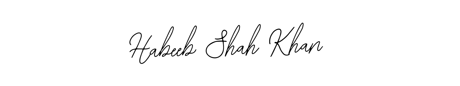 Use a signature maker to create a handwritten signature online. With this signature software, you can design (Bearetta-2O07w) your own signature for name Habeeb Shah Khan. Habeeb Shah Khan signature style 12 images and pictures png