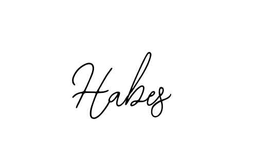 How to make Habes name signature. Use Bearetta-2O07w style for creating short signs online. This is the latest handwritten sign. Habes signature style 12 images and pictures png