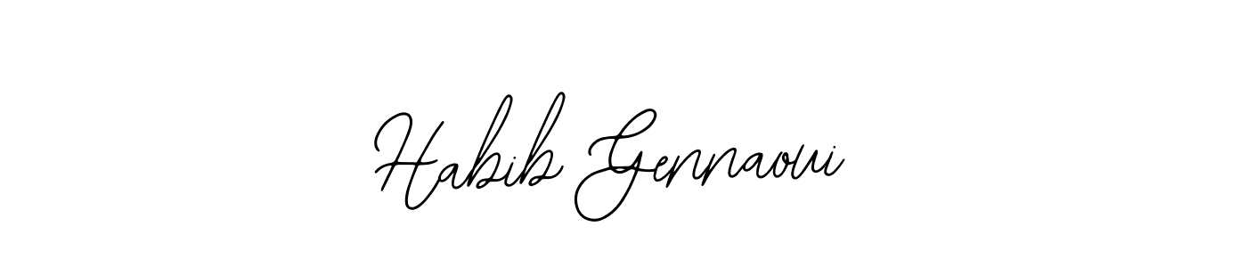 Similarly Bearetta-2O07w is the best handwritten signature design. Signature creator online .You can use it as an online autograph creator for name Habib Gennaoui. Habib Gennaoui signature style 12 images and pictures png