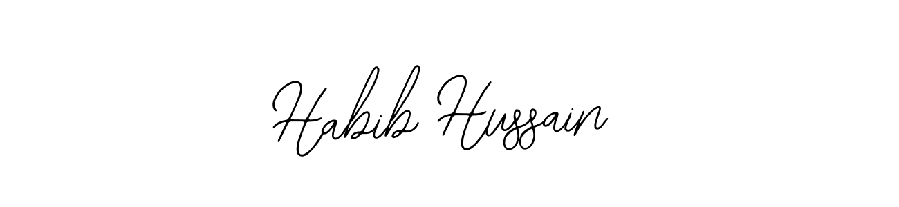 if you are searching for the best signature style for your name Habib Hussain. so please give up your signature search. here we have designed multiple signature styles  using Bearetta-2O07w. Habib Hussain signature style 12 images and pictures png