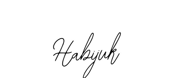 Use a signature maker to create a handwritten signature online. With this signature software, you can design (Bearetta-2O07w) your own signature for name Habijuk. Habijuk signature style 12 images and pictures png