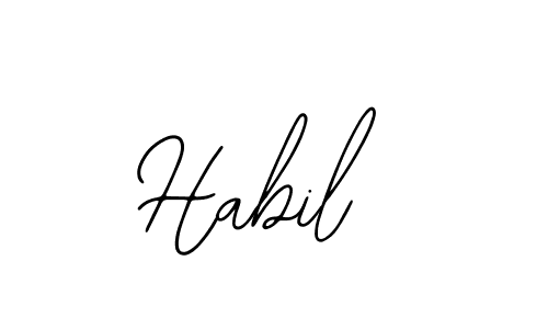 You should practise on your own different ways (Bearetta-2O07w) to write your name (Habil) in signature. don't let someone else do it for you. Habil signature style 12 images and pictures png