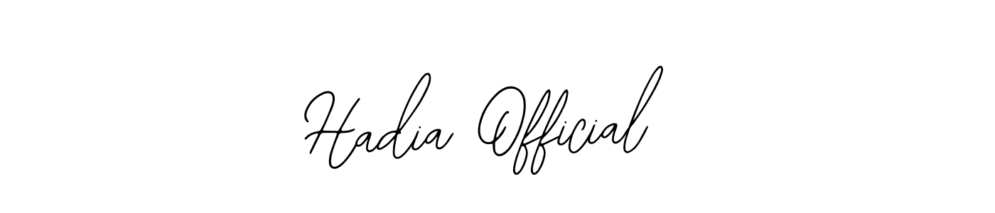 How to make Hadia Official name signature. Use Bearetta-2O07w style for creating short signs online. This is the latest handwritten sign. Hadia Official signature style 12 images and pictures png