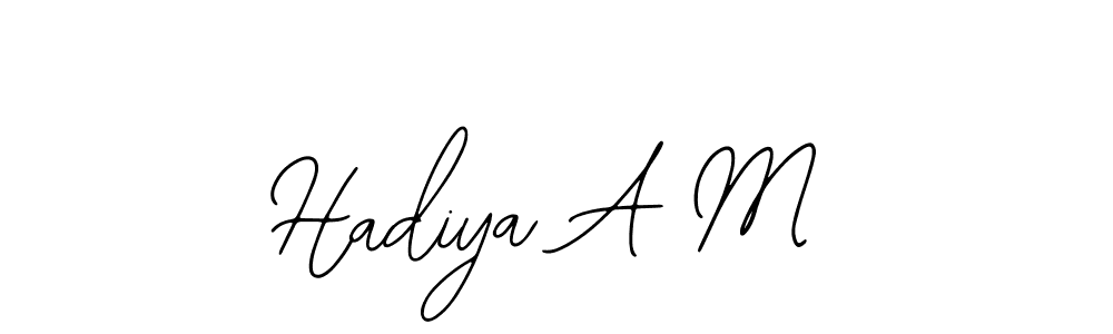 This is the best signature style for the Hadiya A M name. Also you like these signature font (Bearetta-2O07w). Mix name signature. Hadiya A M signature style 12 images and pictures png
