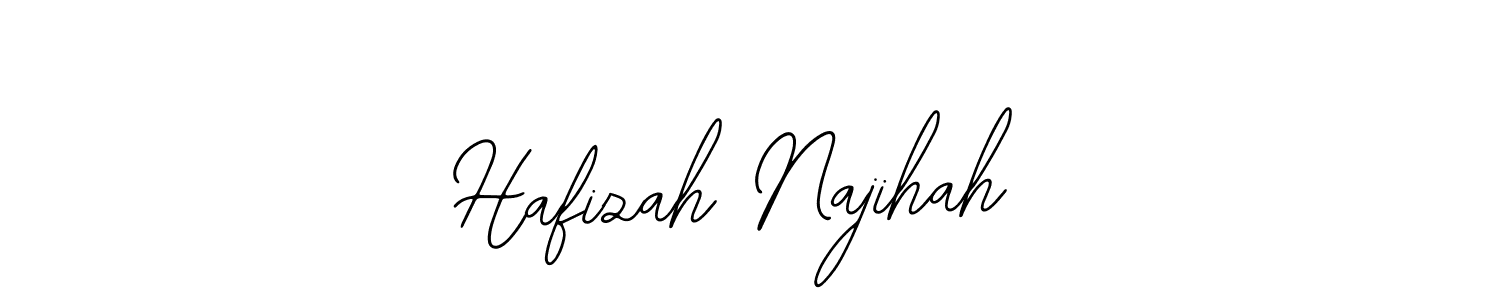 The best way (Bearetta-2O07w) to make a short signature is to pick only two or three words in your name. The name Hafizah Najihah include a total of six letters. For converting this name. Hafizah Najihah signature style 12 images and pictures png