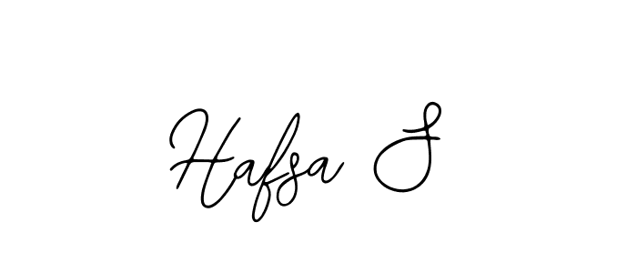 How to make Hafsa S name signature. Use Bearetta-2O07w style for creating short signs online. This is the latest handwritten sign. Hafsa S signature style 12 images and pictures png