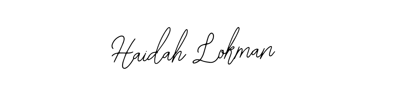 How to make Haidah Lokman name signature. Use Bearetta-2O07w style for creating short signs online. This is the latest handwritten sign. Haidah Lokman signature style 12 images and pictures png