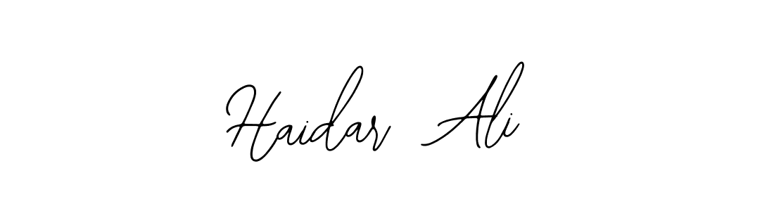 You should practise on your own different ways (Bearetta-2O07w) to write your name (Haidar  Ali) in signature. don't let someone else do it for you. Haidar  Ali signature style 12 images and pictures png