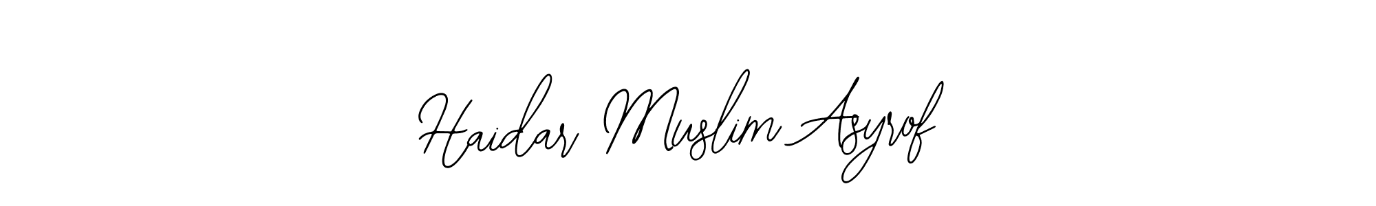 Make a beautiful signature design for name Haidar Muslim Asyrof. Use this online signature maker to create a handwritten signature for free. Haidar Muslim Asyrof signature style 12 images and pictures png