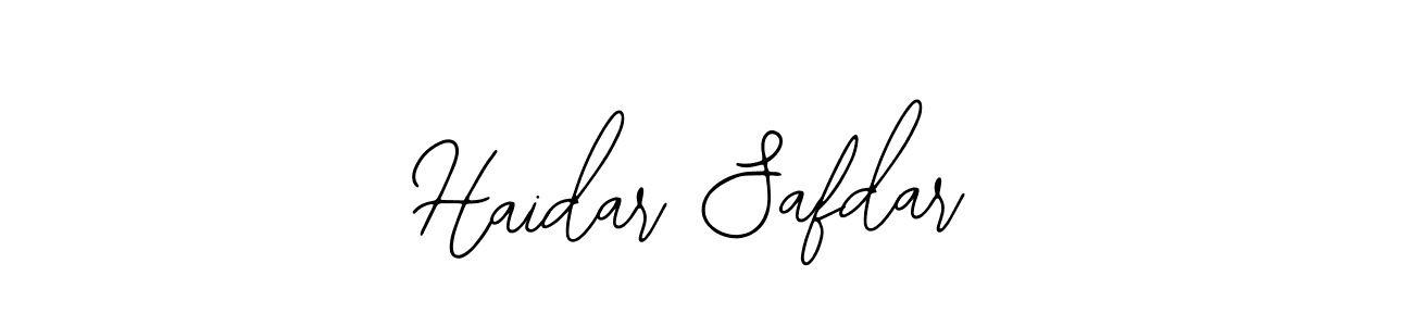 You should practise on your own different ways (Bearetta-2O07w) to write your name (Haidar Safdar) in signature. don't let someone else do it for you. Haidar Safdar signature style 12 images and pictures png