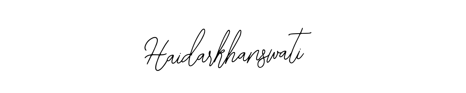 Design your own signature with our free online signature maker. With this signature software, you can create a handwritten (Bearetta-2O07w) signature for name Haidarkhanswati. Haidarkhanswati signature style 12 images and pictures png