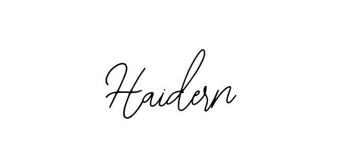 You should practise on your own different ways (Bearetta-2O07w) to write your name (Haidern) in signature. don't let someone else do it for you. Haidern signature style 12 images and pictures png